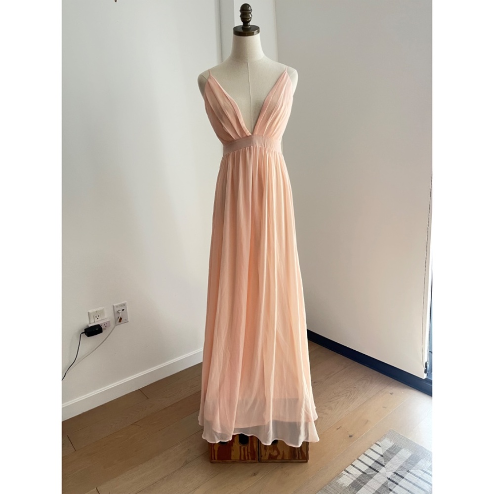 maxi spagetti strap pink dress small